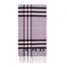 BURBERRY巴宝莉紫色格纹山羊绒围巾3994125